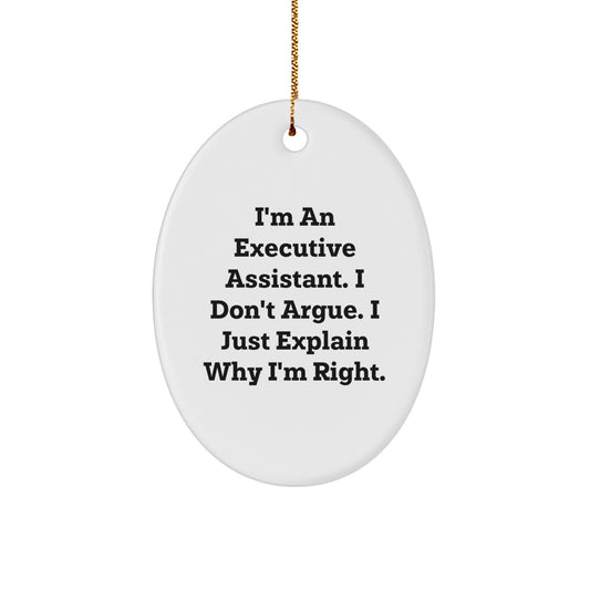 Funny Executive Assistant Oval Ornament Gifts from Friends to Executive Assistant, Christmas Unique Gifts for Men, Women, Coworkers, Family - Image 1