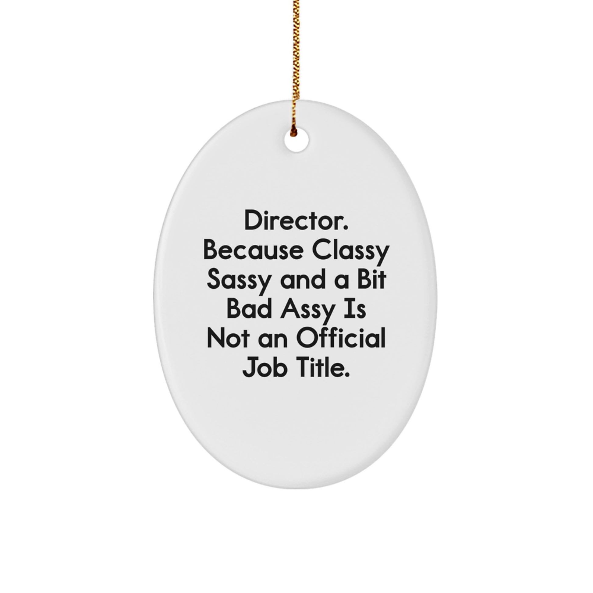 Funny Director Gifts for Him - Oval Ornament, Gifts from Men to Director, Christmas Unique Gifts - Image 1