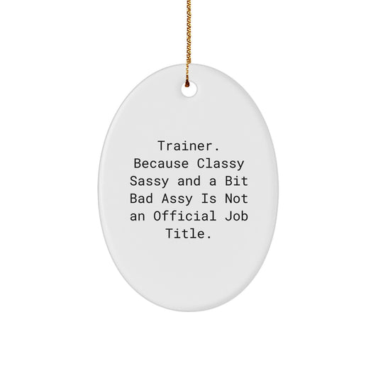 Funny Trainer Oval Ornament, Trainer Gifts for Men Women Friends Family, Oval Ornament Decorations, Gifts from Men Women Friends Family to Trainer, Christmas Unique Gifts - Image 1