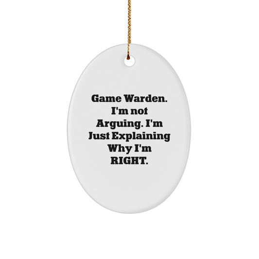 Funny Game Warden Gifts from Friends - Oval Ornament Christmas Unique Gifts for Game Warden Men - Image 1