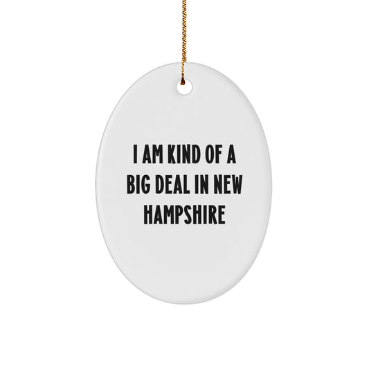 New Hampshire Oval Ornament, Funny Quote Gifts from Friends and Family, Christmas Unique Presents for Men and Women - Image 1