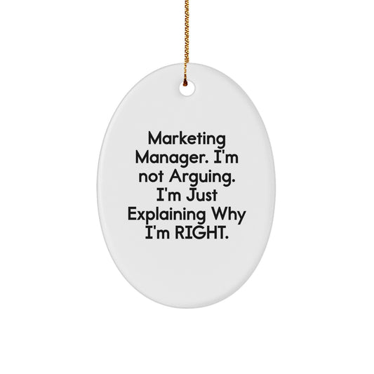 Funny Marketing Manager Oval Ornament Gifts from Friends to Marketing Manager - Christmas Unique Gifts - Image 1