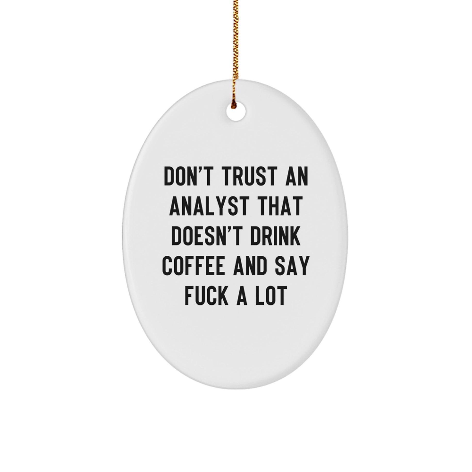 Funny Analyst Oval Ornament Gifts from Friends for Men, Oval Shaped Analyst Christmas Unique Gifts, Oval Ornament Analyst Quote Gift for Coworkers - Image 1
