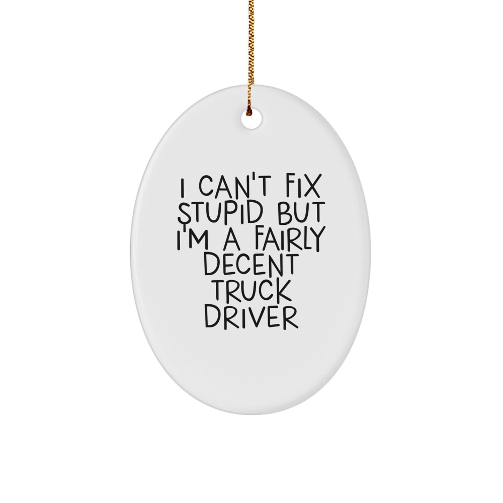 Funny Truck Driver Oval Ornament Gifts from Friends for Men - I'm A Fairly Decent Driver Christmas Unique Gifts - Image 1