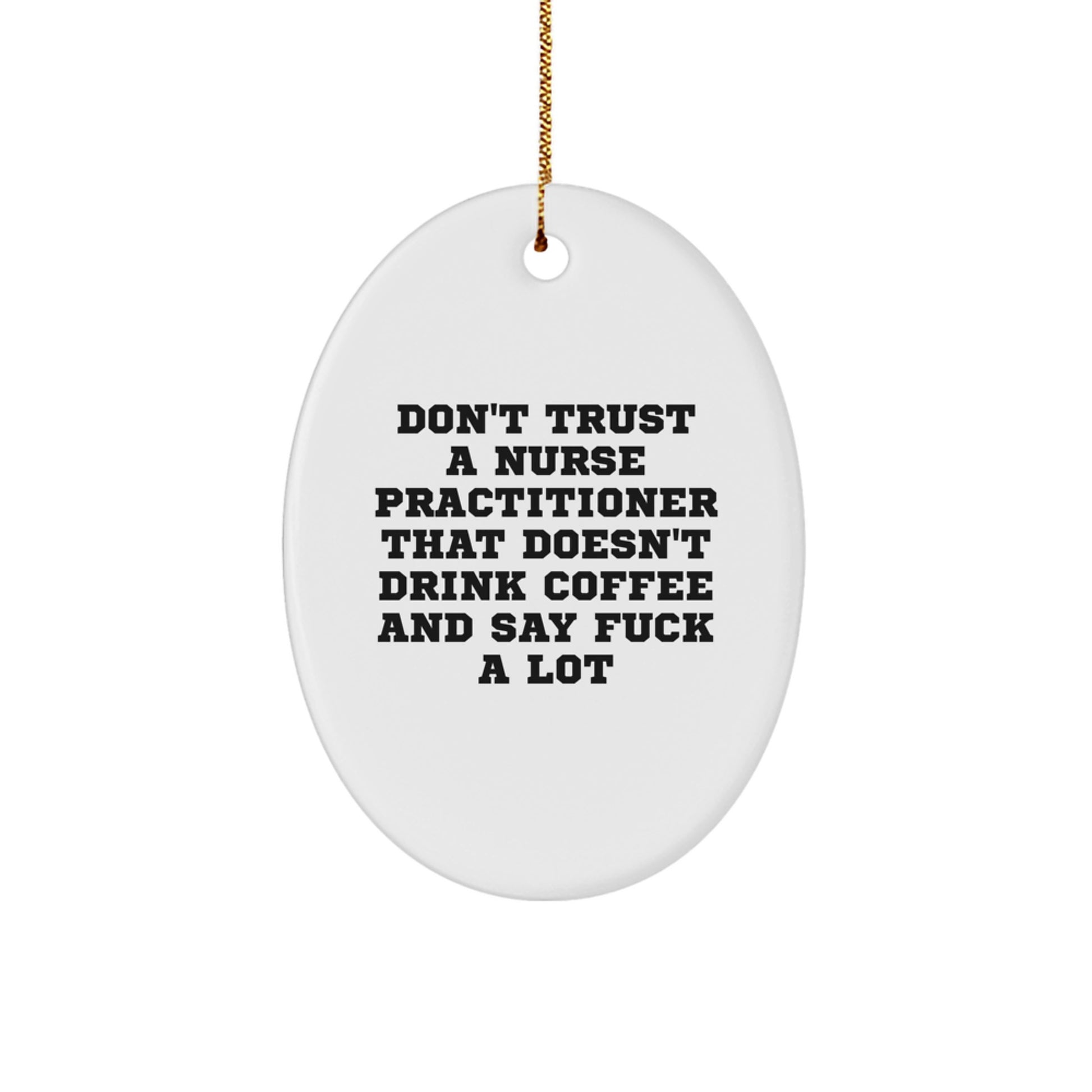 Funny Nurse Practitioner Gifts from Men, Unique Oval Ornament for Nurse Practitioner, Christmas Unique Gifts for Nurse Practitioner - Image 1