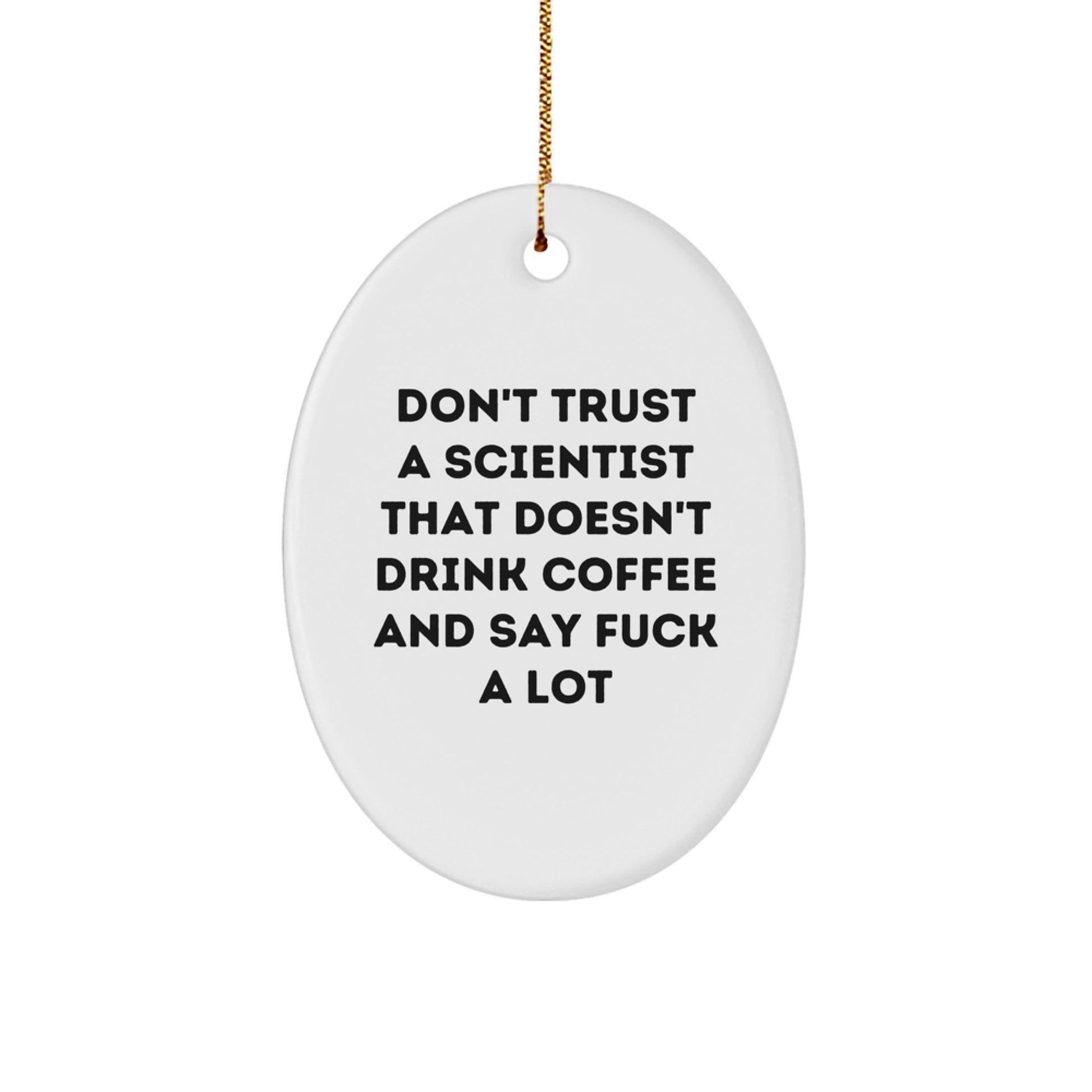 Funny Scientist Gifts from Men - Oval Ornament for Scientist Friends, Coworkers, Family, Unique Christmas Unique Gifts for Scientist Lovers - Image 1