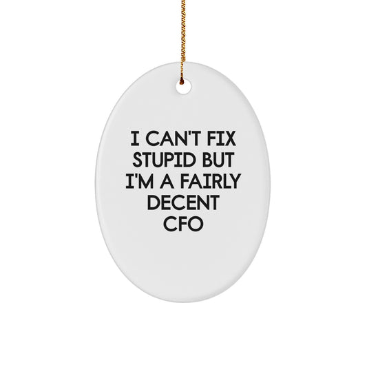 CFO Oval Ornament Funny Gift for Men Women Friends Family Christmas Unique - Image 1
