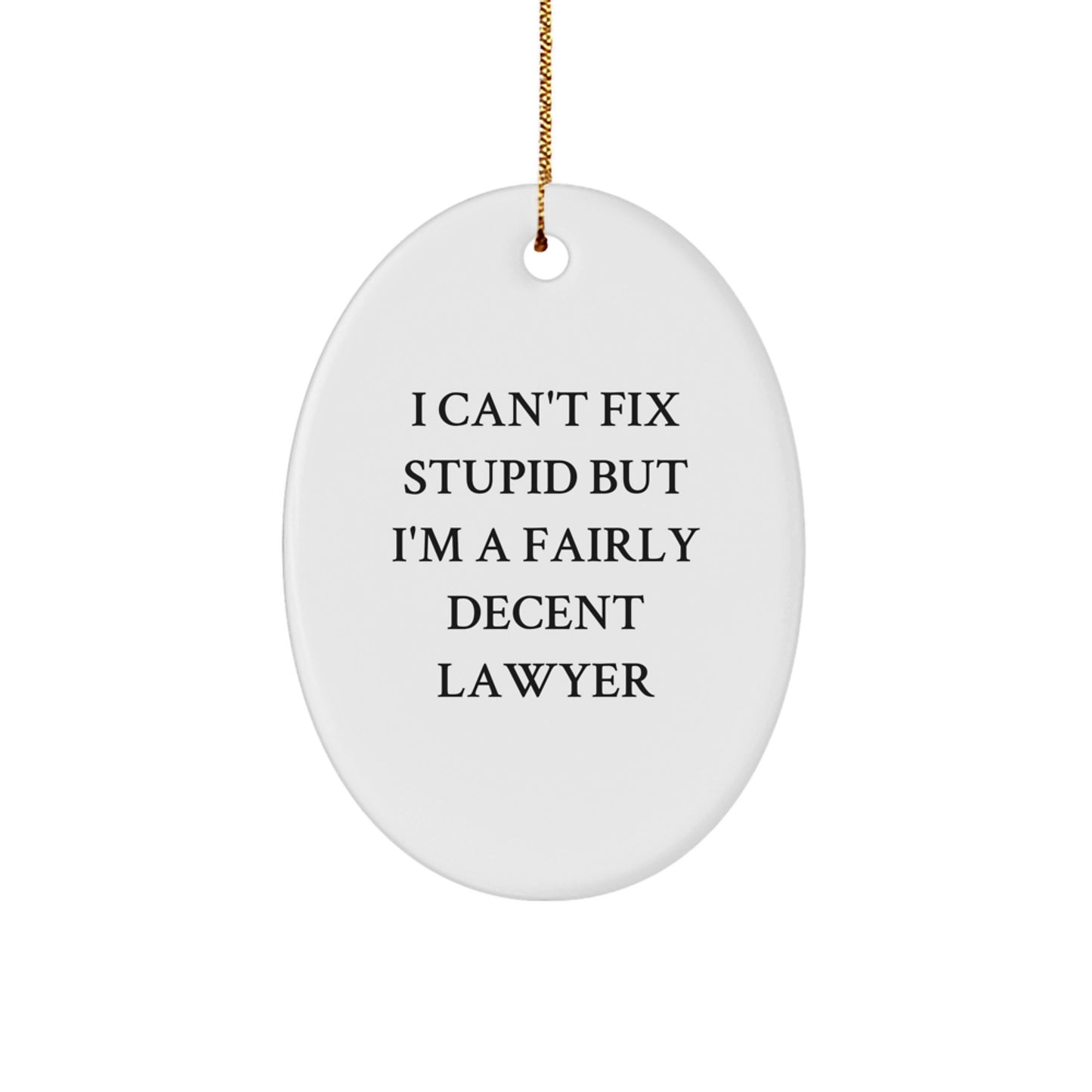 Funny Lawyer Oval Ornament Gifts for Men from Family, Unique Lawyer Christmas Decorations with Inspirational Quote, Oval Shaped Lawyer Gift for Lawyer Friends - Image 1