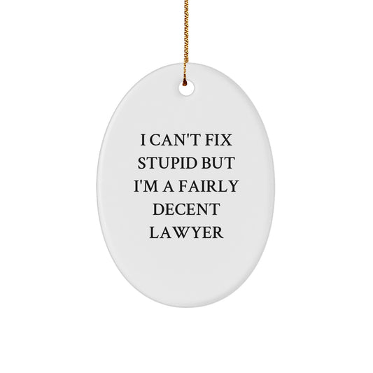 Funny Lawyer Oval Ornament Gifts for Men from Family, Unique Lawyer Christmas Decorations with Inspirational Quote, Oval Shaped Lawyer Gift for Lawyer Friends - Image 1