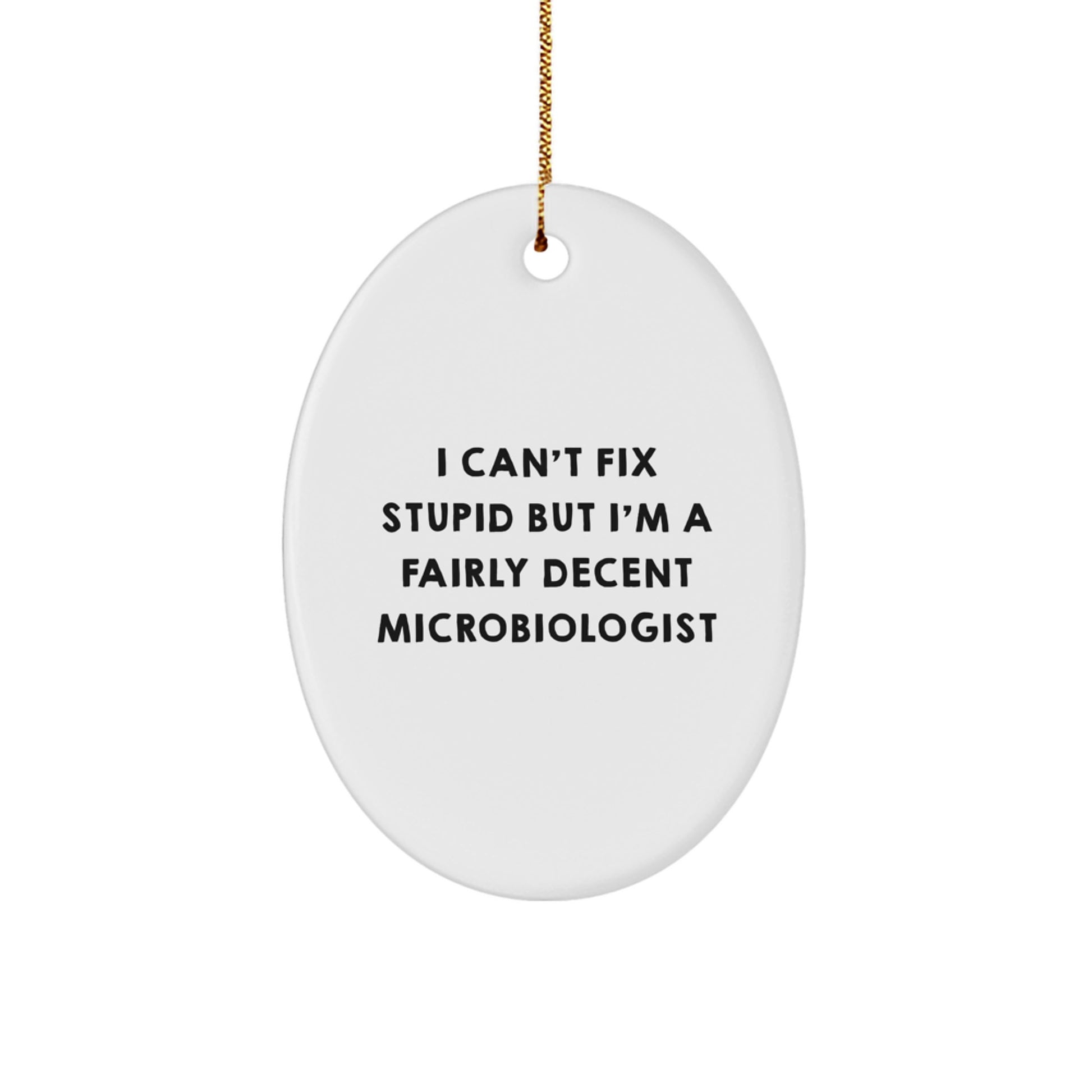 Funny Microbiologist Christmas Oval Ornaments Gifts for Microbiologist Lab Friends - Image 1