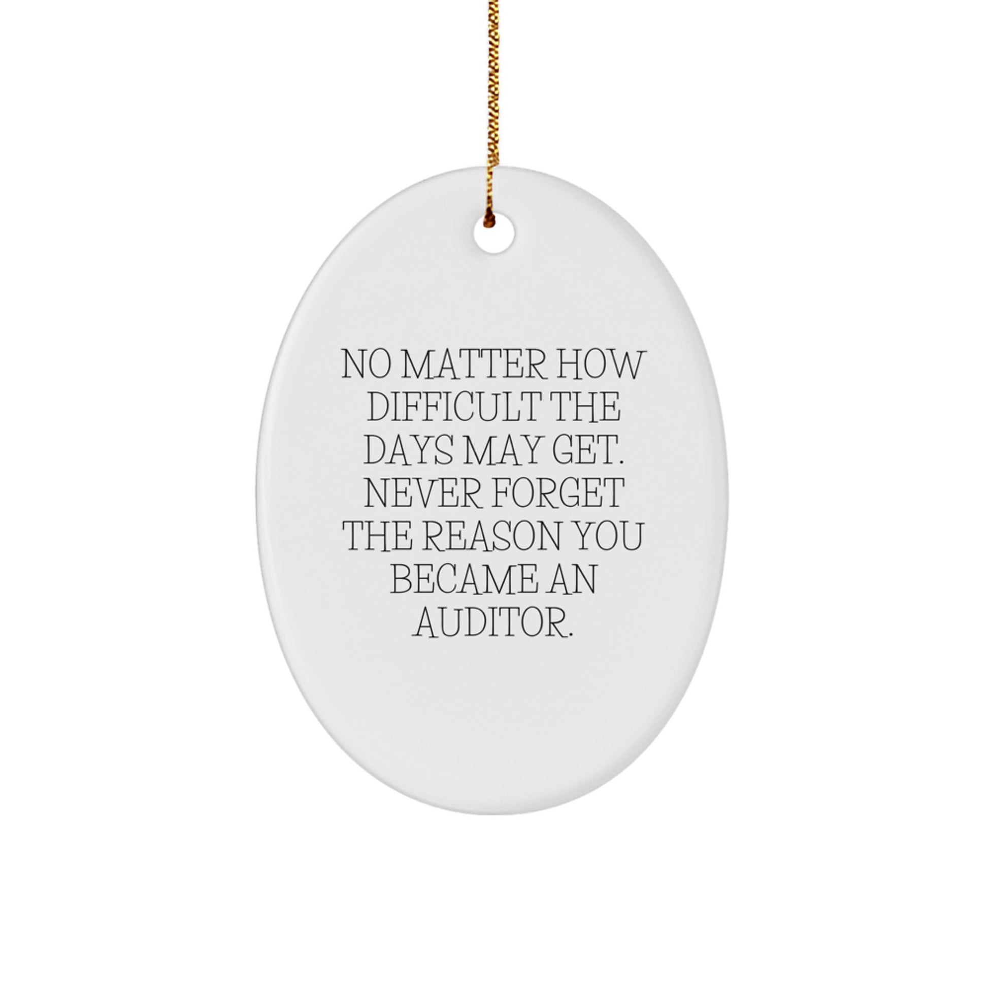 Funny Auditor Gifts from Friends for Men - Oval Ornament - Never Forget The Reason You Became An Auditor - Christmas Unique Gifts - Image 1