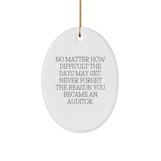 Funny Auditor Gifts from Friends for Men - Oval Ornament - Never Forget The Reason You Became An Auditor - Christmas Unique Gifts - Image 1