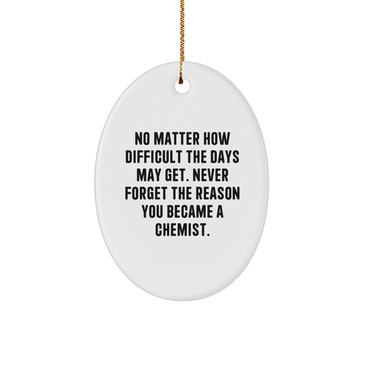 Chemist Oval Ornament Gifts from Friends Family - Never Forget the Reason You Became a Chemist, Oval Shape, Christmas Unique Gifts - Image 1