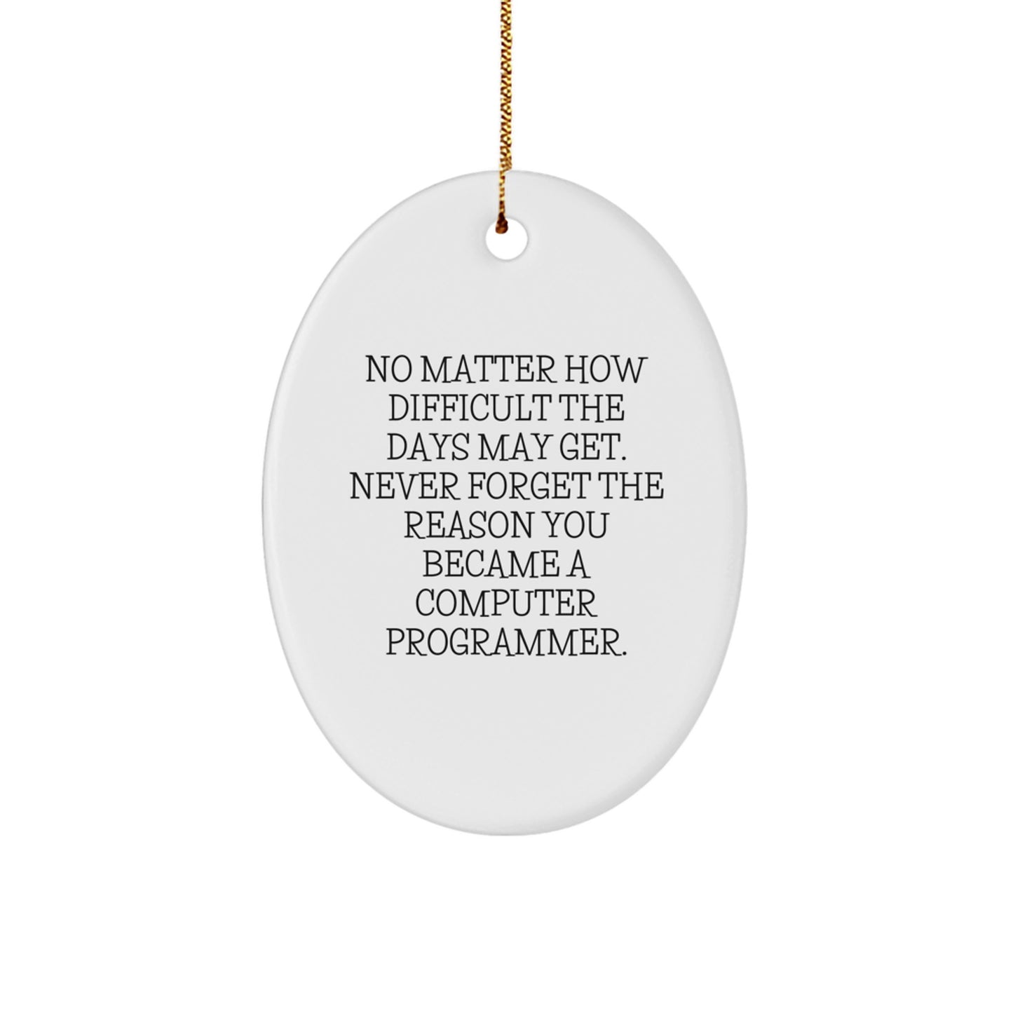 Funny Computer Programmer Oval Ornament Gifts from Friends for Men, Women, Family, Coworkers, Unique Christmas Decorations - Image 1