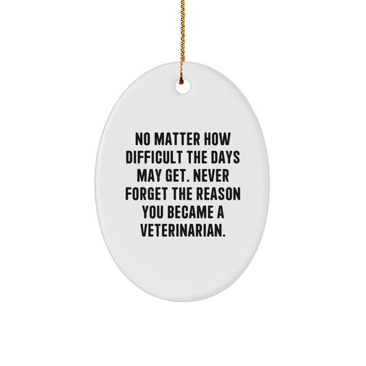 Veterinarian Heart, Oval Ornament Gifts from Friends for Christmas, Never Forget the Reason You Became a Veterinarian - Image 1