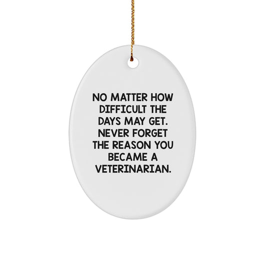 Funny Veterinarian Oval Ornament, Gifts from Men, Women, or Friends to Veterinarians during Christmas Unique Gifts - Image 1