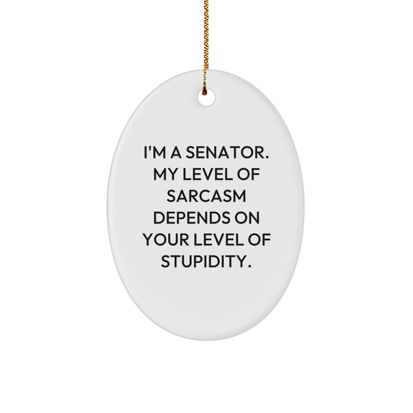 Funny Senator Oval Ornament Gifts from Friends or Family for Senator Men on Christmas Unique Occasion - Image 1