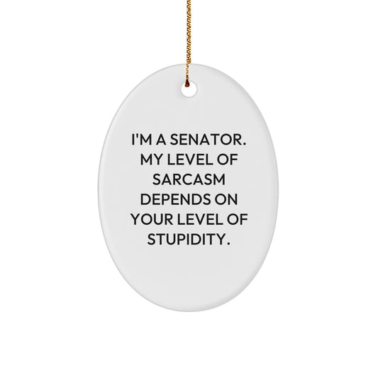 Funny Senator Oval Ornament Gifts from Friends or Family for Senator Men on Christmas Unique Occasion - Image 1