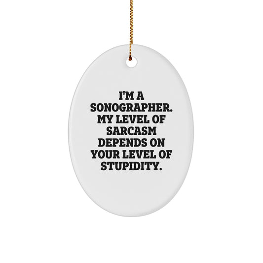 Funny Sonographer Gifts from Friends - Oval Ornament for Sonographer, Inspirational Christmas Unique Gifts - Image 1