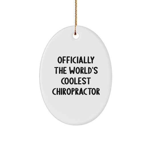 Funny Chiropractor Gifts from Friends - Oval Ornament - World's Coolest Chiropractor Christmas Unique - Image 1