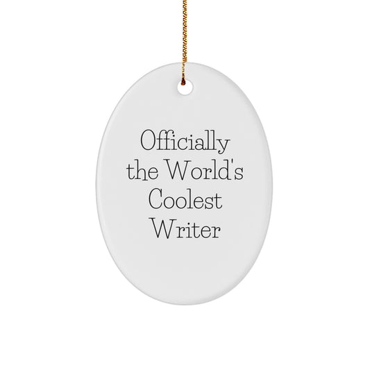 Funny Writer Oval Ornament Gifts for Writer Friends from Family on Christmas Unique Gifts - Image 1