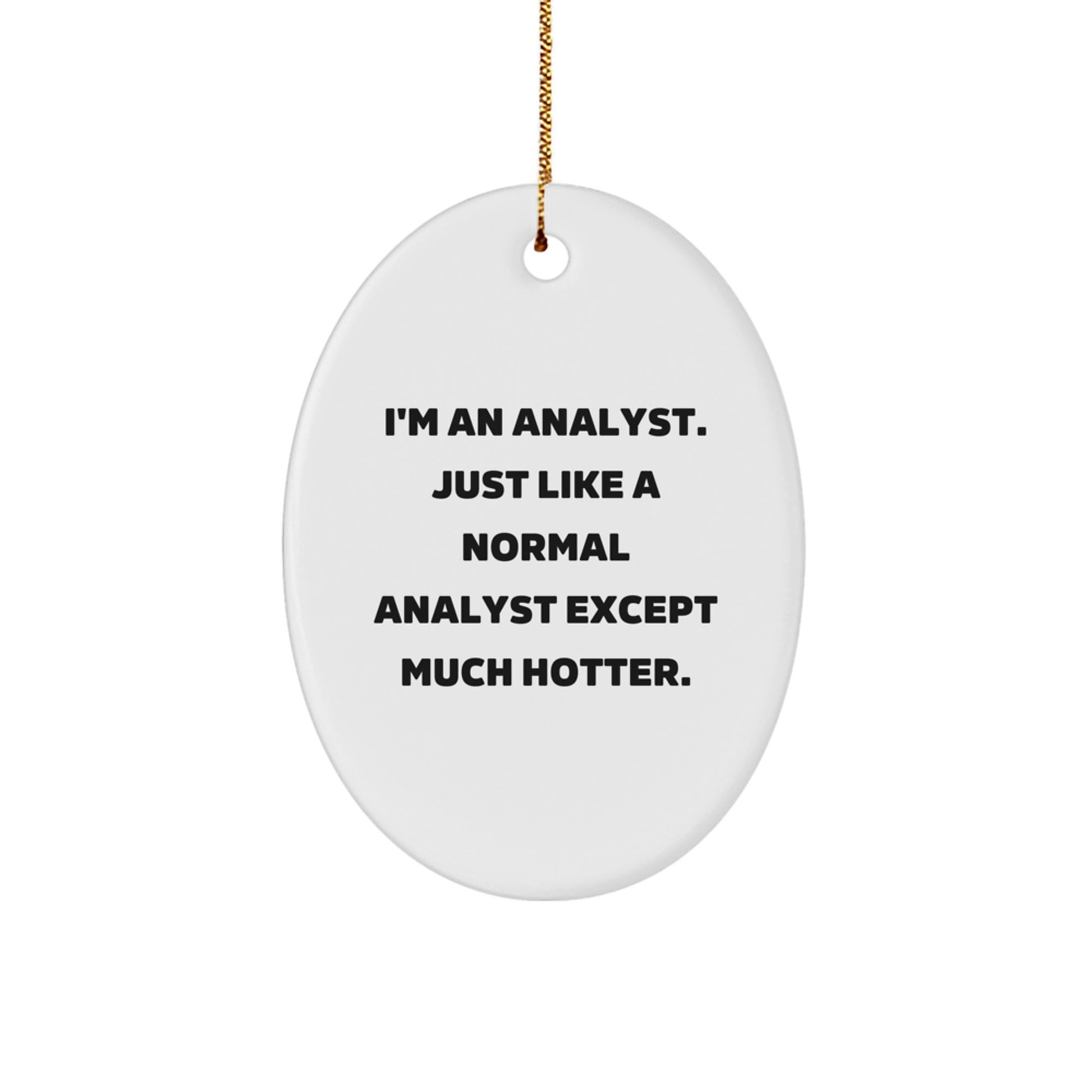 Funny Analyst Gifts for Men - Oval Ornament, White, 'I'm An Analyst...' - Image 1