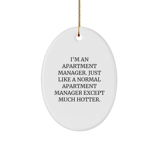 Funny Gift for Apartment Manager, Oval Ornament - Gifts from Friends and Family for Men or Women - Christmas Unique Presents for Apartment Manager - Image 1