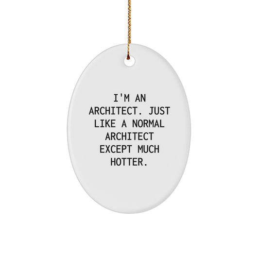 Funny Architect Oval Ornament Gifts from Friends for Architect Men Women - Image 1