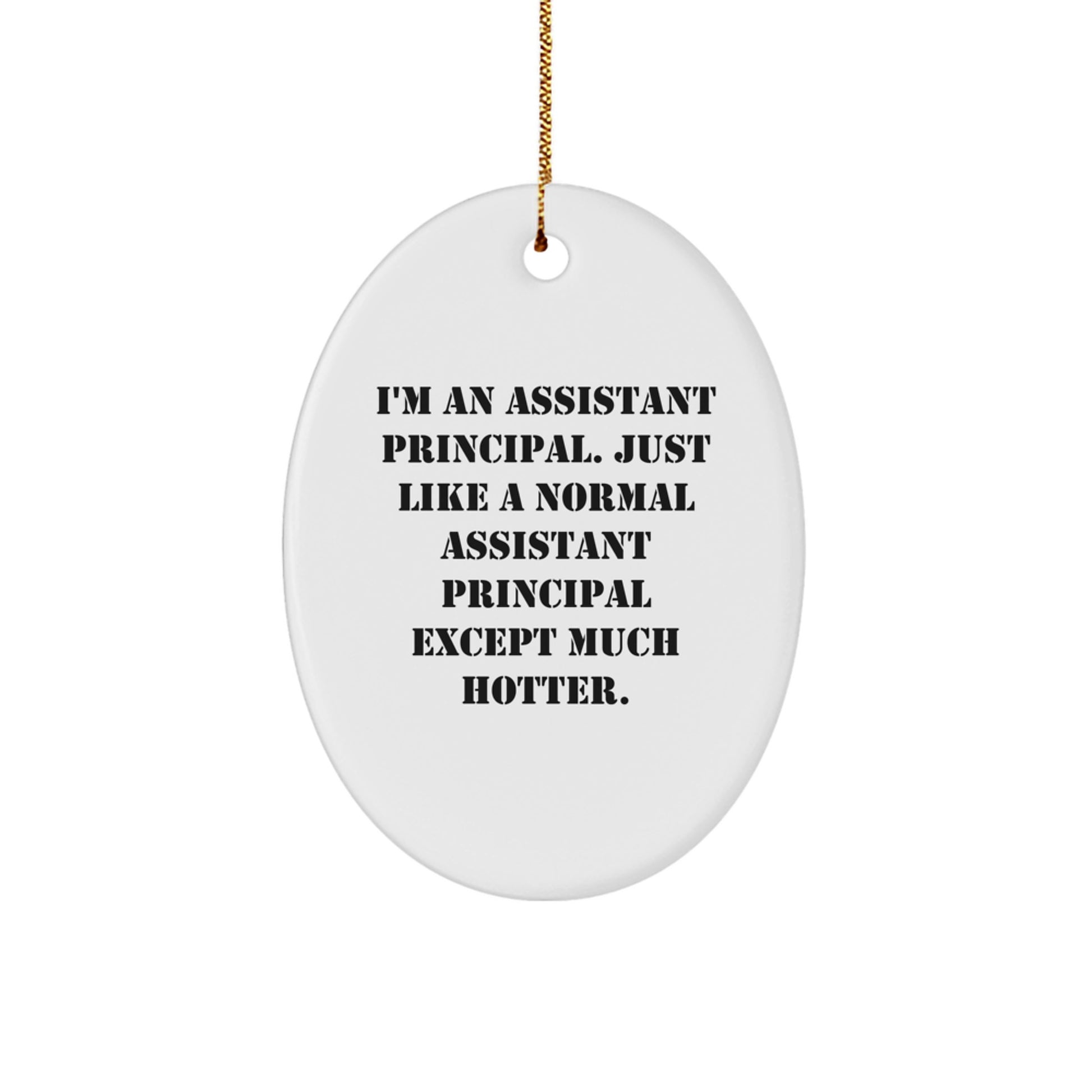 Funny Assistant Principal Gifts for Men - Oval Ornament with I'm An Assistant Principal - Unique Christmas Decorations - Image 1