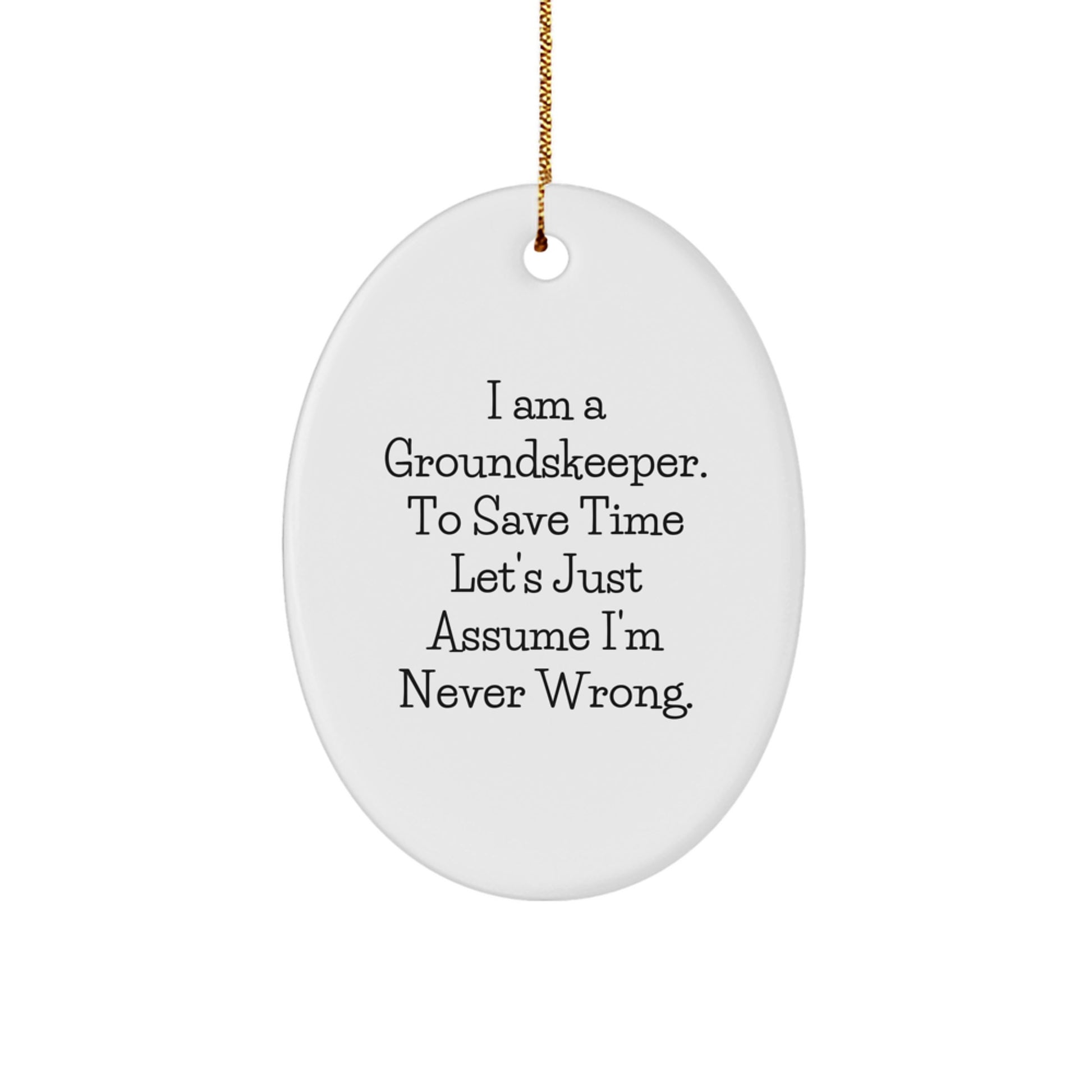 Funny groundskeeper Gifts for groundskeeper, Oval Ornament Quote, Christmas Unique Gifts from Friends, Family, Coworkers - Image 1