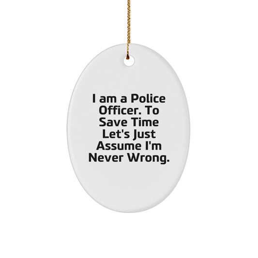 Funny Police Officer Oval Ornament Gifts for Men from Friends, Perfect Christmas Unique Gifts for Family - Image 1
