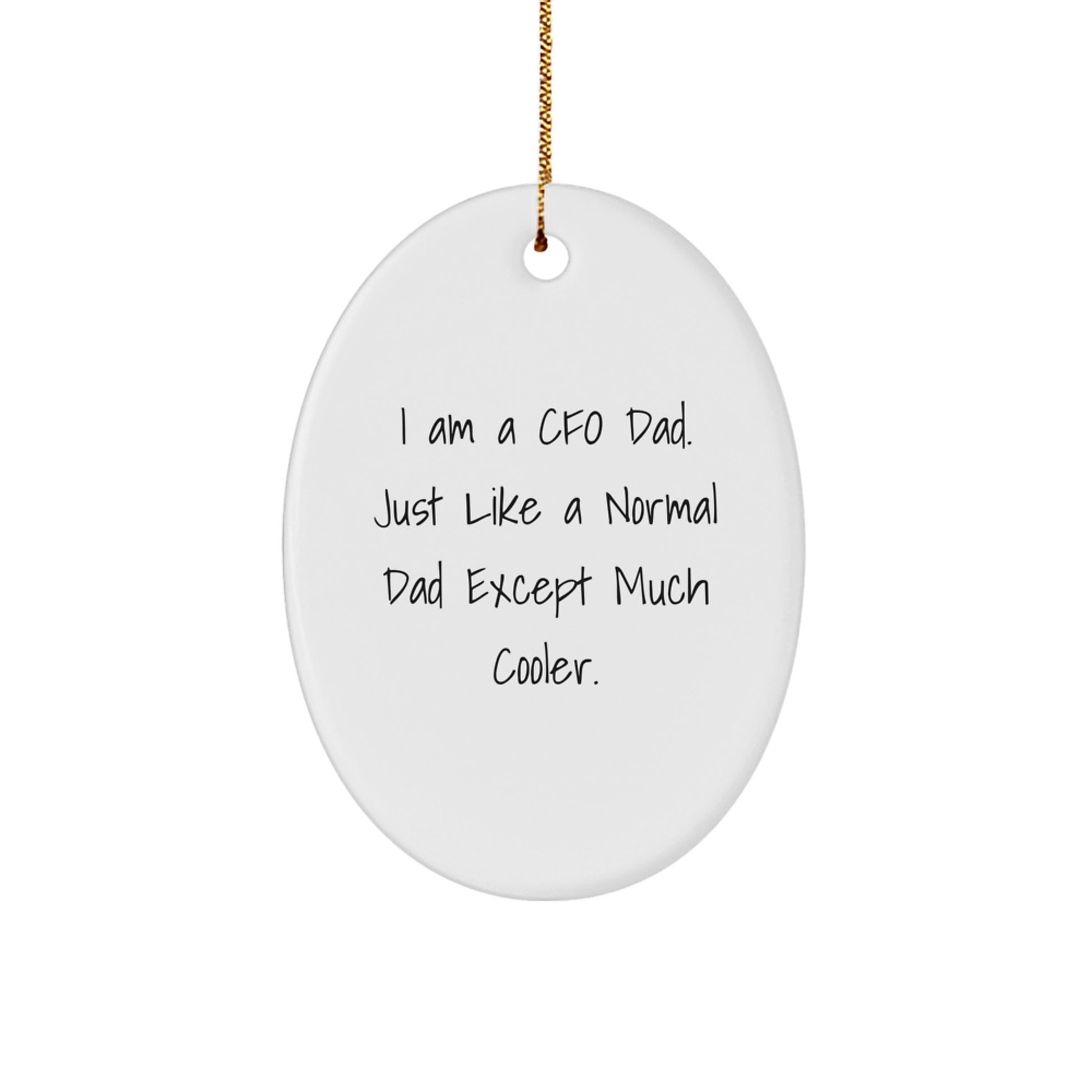 Gifts from Friends, Funny CFO Dad Christmas Unique Gifts, Oval Ornament for CFO Men - Image 1