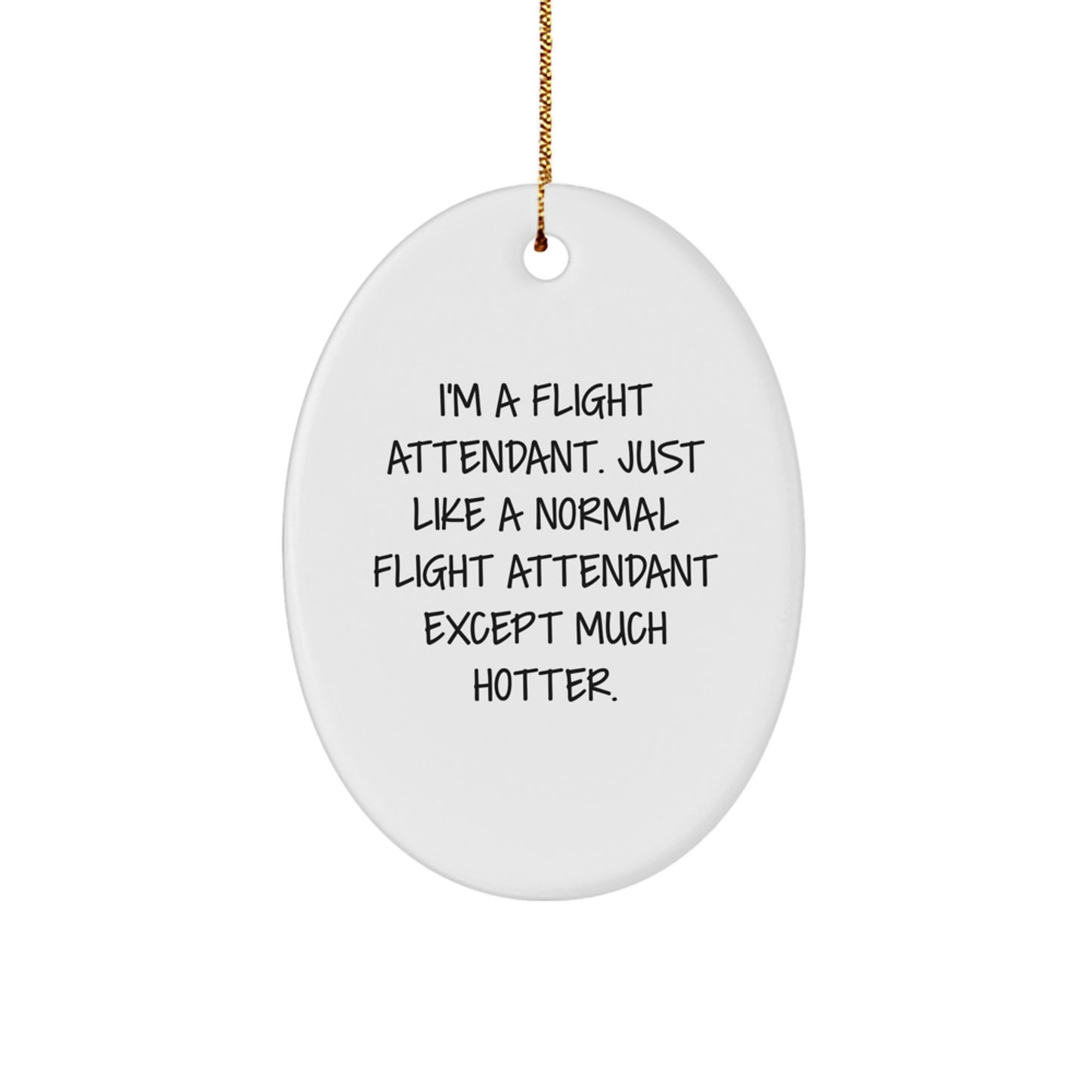 Funny Flight Attendant Gifts from Friends, Unique Oval Ornament for Flight Attendants, Christmas Unique Gifts - Image 1