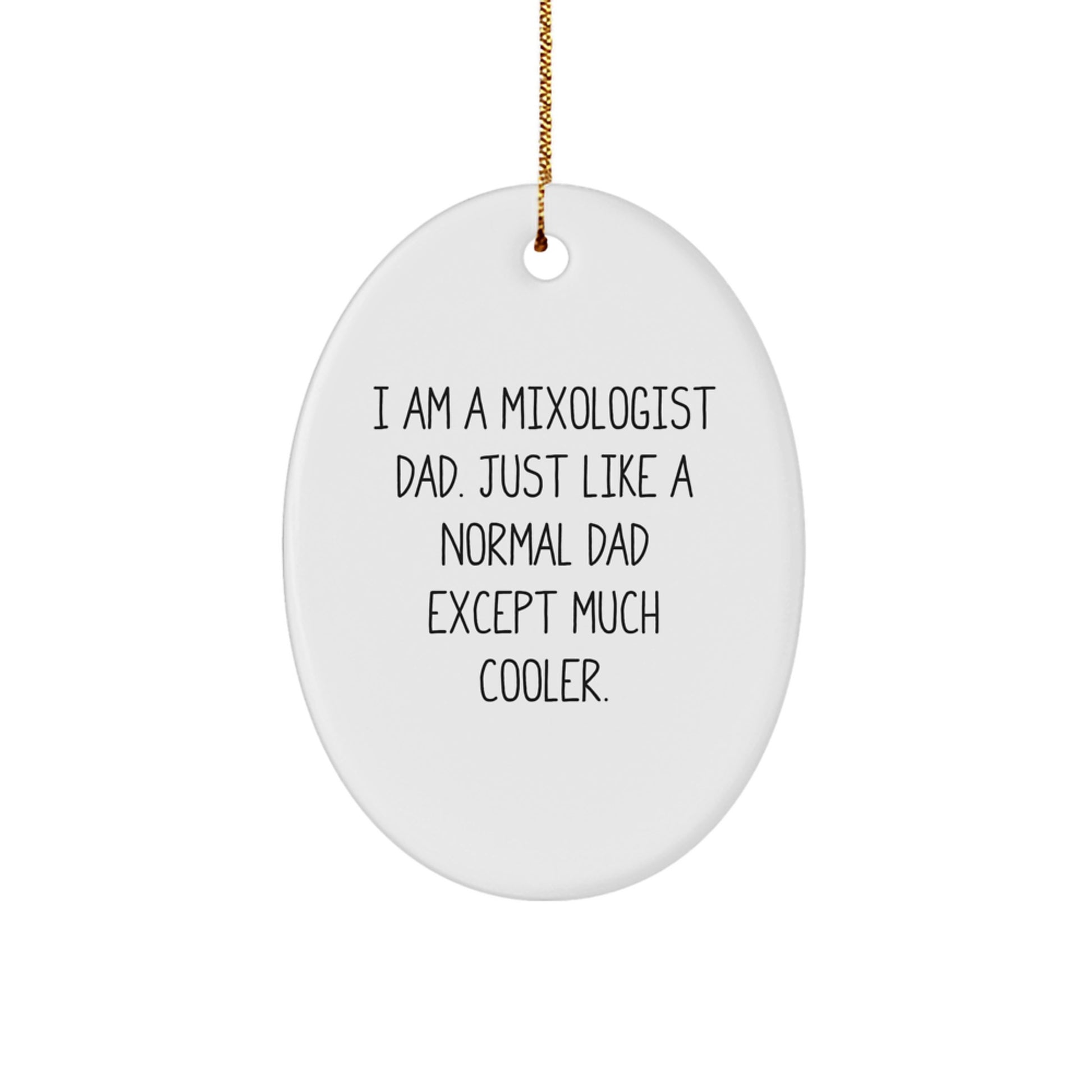 Funny Mixologist Christmas Unique Gifts from Dad - Unique Oval Ornament for Friends and Family - Image 1