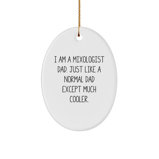 Funny Mixologist Christmas Unique Gifts from Dad - Unique Oval Ornament for Friends and Family - Image 1
