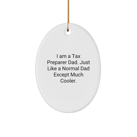 Tax Preparer Dad Gifts from Friends, Unique Oval Ornament for Tax Preparer Men, Funny Christmas Unique Gifts - Image 1
