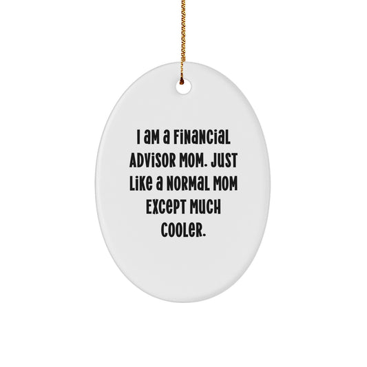 Funny Financial Advisor Mom Oval Ornament Gift from Family for Christmas Unique - Image 1