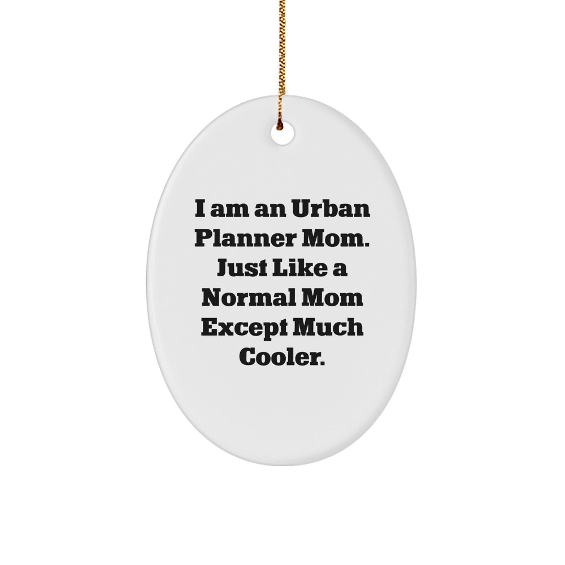 Urban Planner Mom Gifts, Oval Ornament, Funny Quote, Gifts from Friends, Gifts for Urban Planner - Image 1