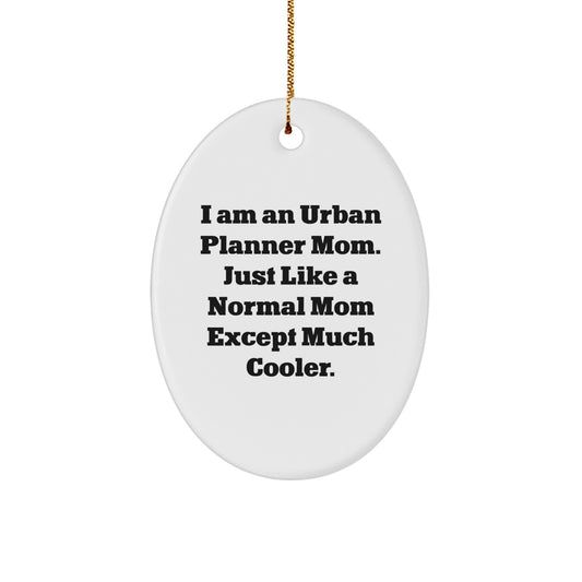 Urban Planner Mom Gifts, Oval Ornament, Funny Quote, Gifts from Friends, Gifts for Urban Planner - Image 1
