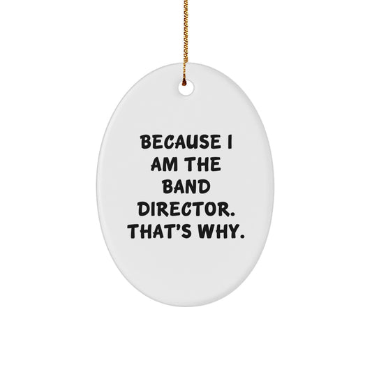 Funny Band Director Gifts from Men - Oval Ornament for Band Director Men - Gifts for Band Director Christmas Unique - Image 1