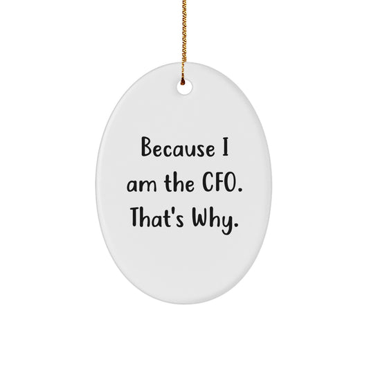 Funny CFO Oval Ornament Gifts from Friends and Family for Christmas Unique Presents - Image 1