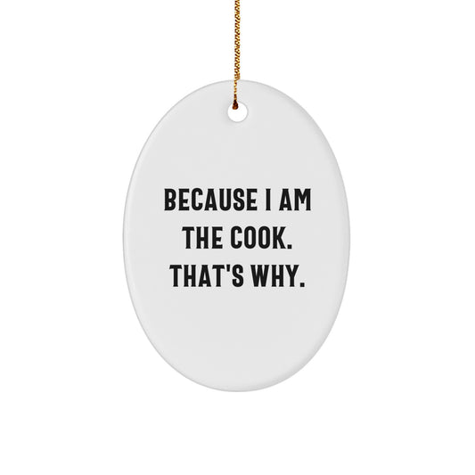 Funny Cook Gifts from Men to Women Friends - Oval Ornament Christmas Unique Gift Ideas for Cook Enthusiasts - Christmas Decorations for Home Kitchen - Image 1