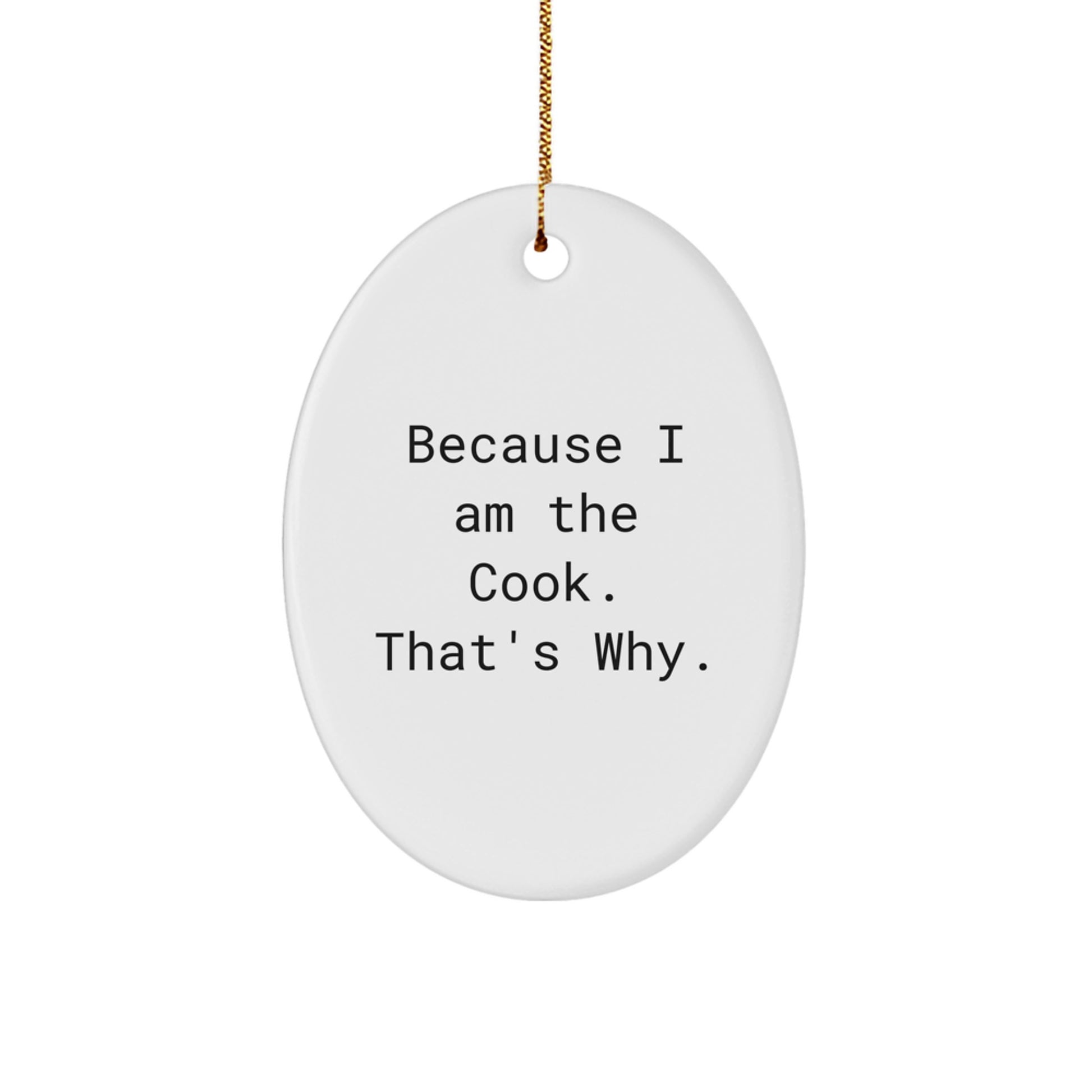 Funny Cook Oval Ornament Gifts from Men to Women Friends Family Christmas - Image 1