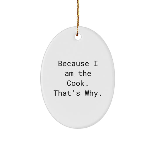 Funny Cook Oval Ornament Gifts from Men to Women Friends Family Christmas - Image 1