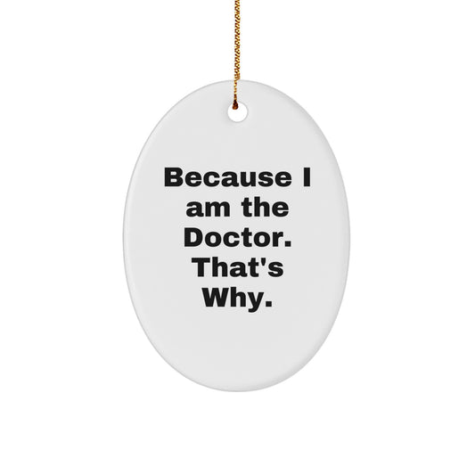 Funny Doctor Oval Ornament Gifts from Friends, Gifts for Doctor, Oval Shaped Christmas Decorations - Image 1