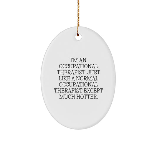 Funny Occupational Therapist Gifts for Occupational Therapists, Cute Oval Ornament with Inspirational Quote, Gifts from Family to Occupational Therapist Christmas Unique Gifts - Image 1