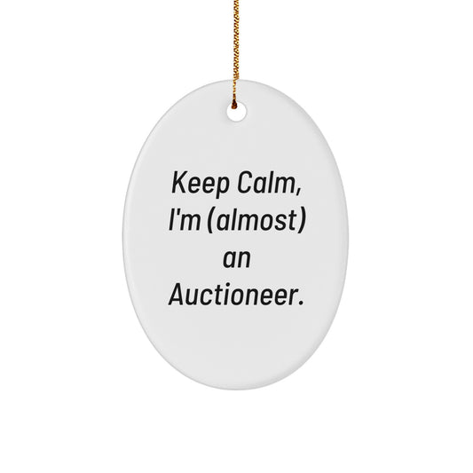 Funny Auctioneer Gifts from Friends, Oval Ornament for Men, Women, Christmas Unique - Image 1