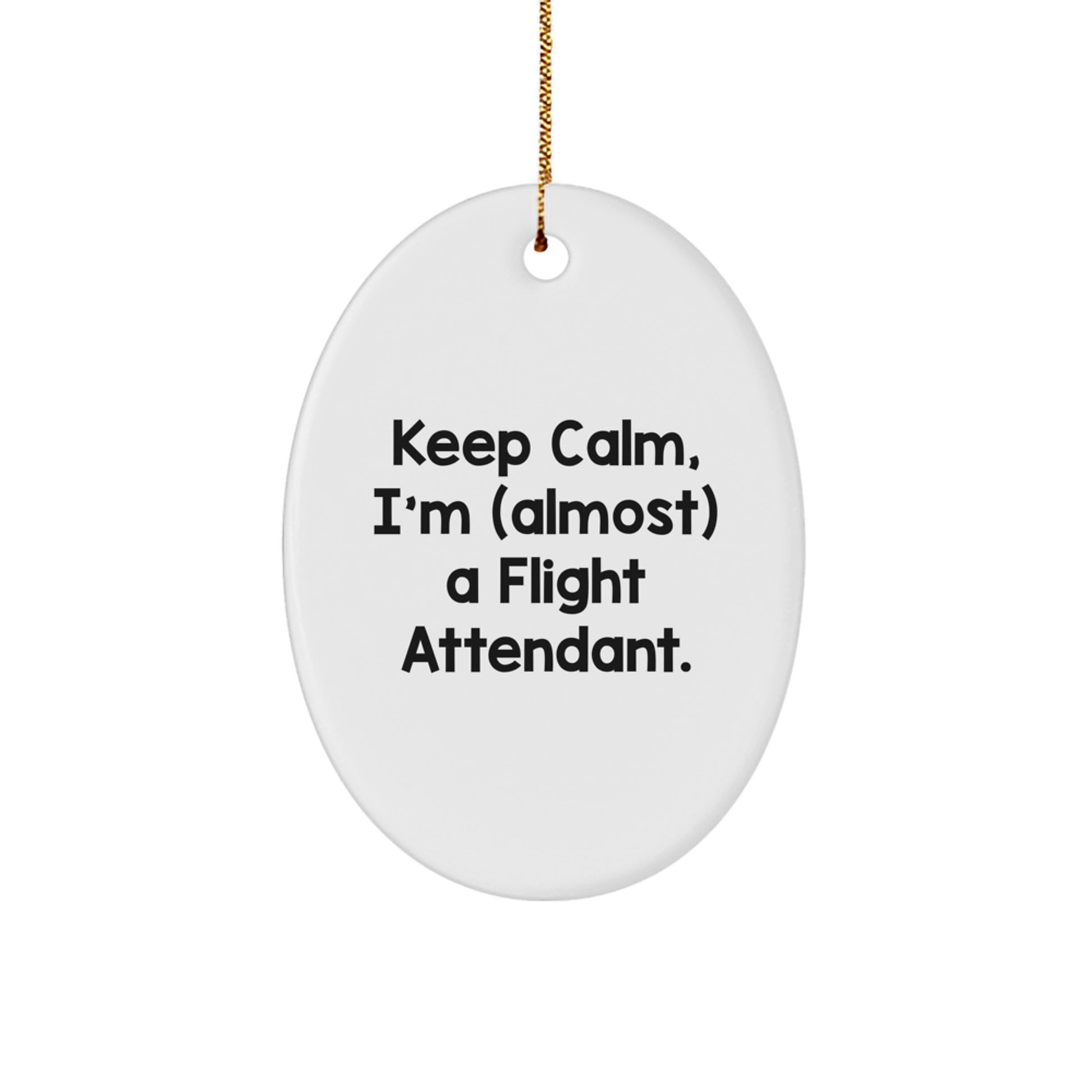 Funny Quote Flight Attendant Oval Ornament Gifts from Family for Christmas Unique Decorations - Image 1
