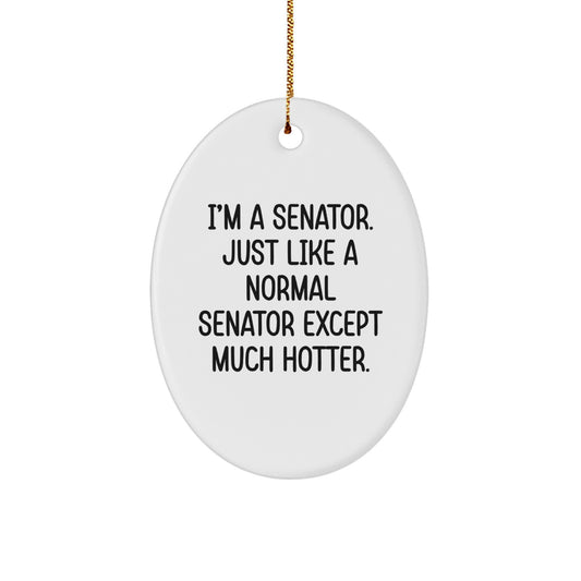Funny Senator Oval Ornament Gifts from Friends, Christmas Unique Gifts for Senator, Senator Christmas Ornament - Image 1