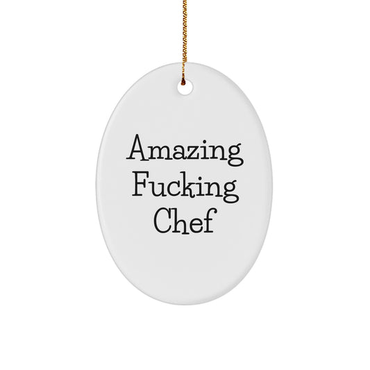 Funny Chef Oval Ornament Gifts from Friends for Christmas Unique Gifts - Image 1